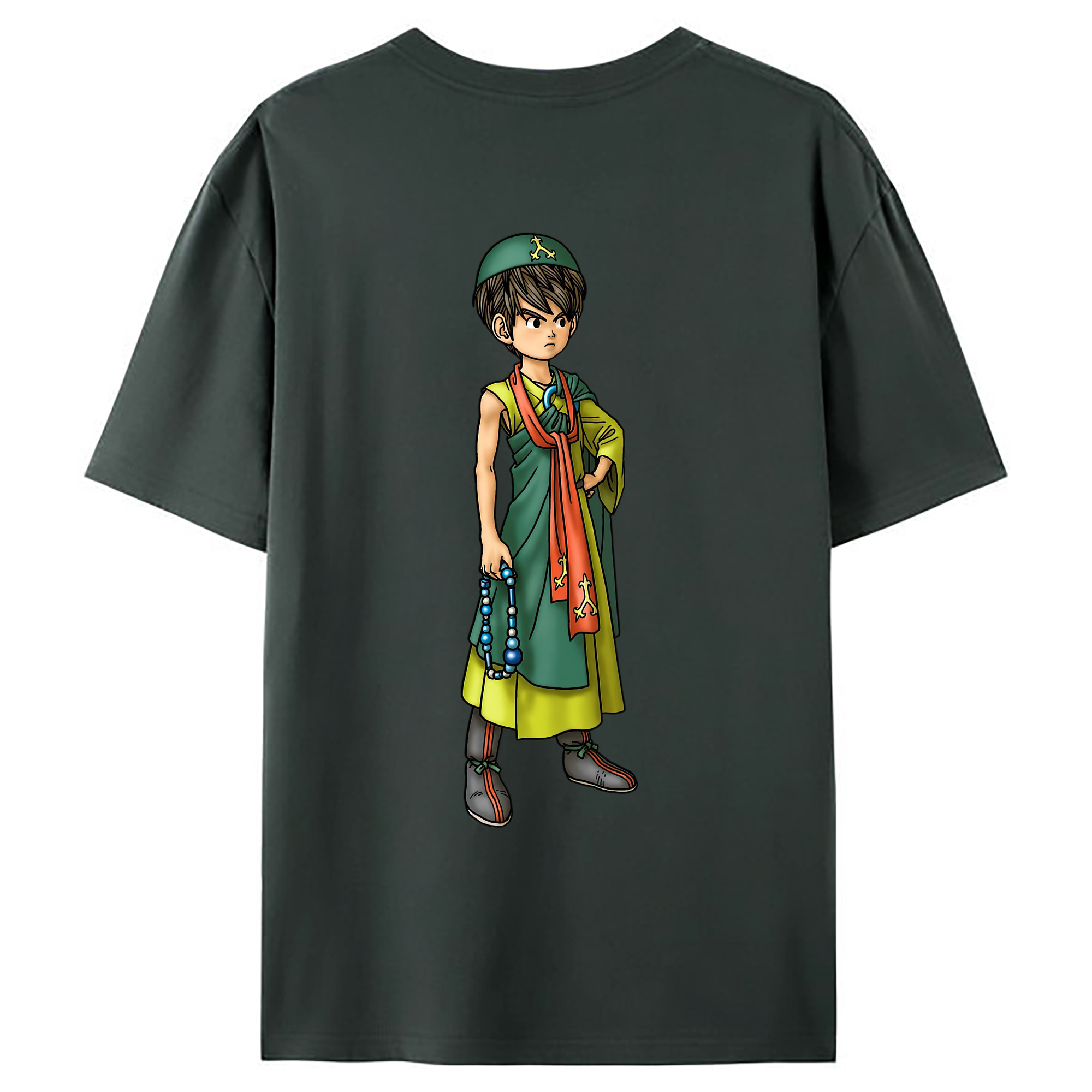 （画像用） ドラゴンクエスト Doragon Kuesuto Dragon Quest 綿100％ メンズ半袖Tシャツ（バックプリント） 通気性